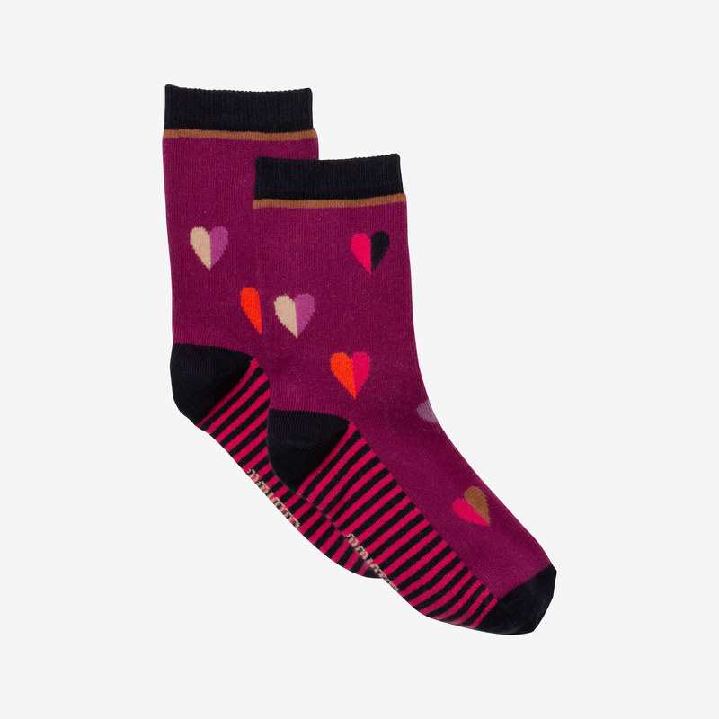 Chaussettes fille coeurs violettess Catimini