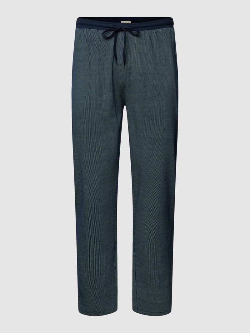 Pyjama-Hose mit Allover-Muster in dunkelblau