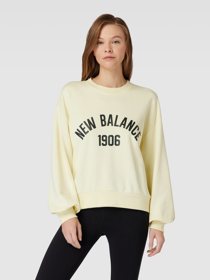 Sweatshirt mit Label-Print in offwhite