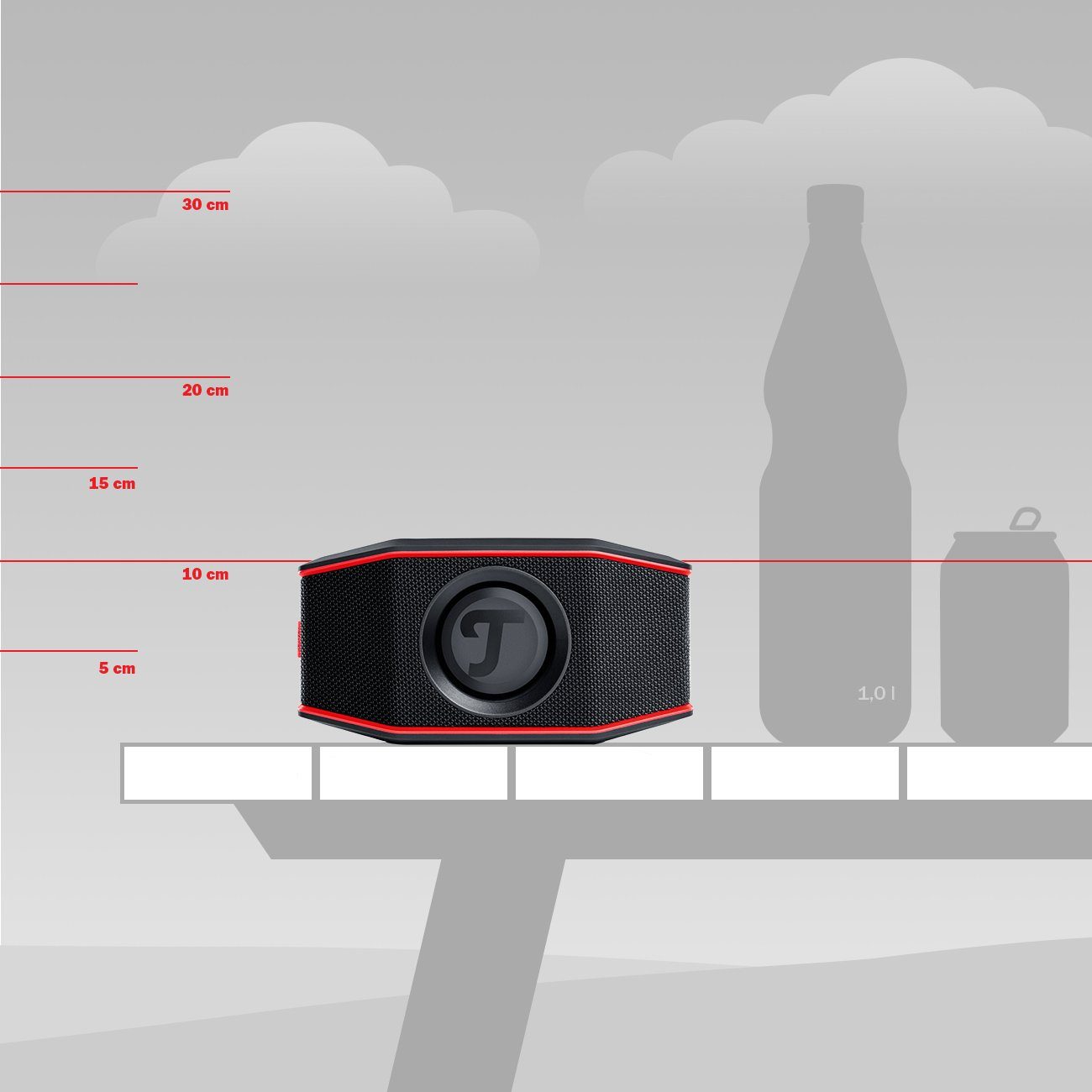 Teufel ROCKSTER GO Wireless Lautsprecher (Bluetooth, 8 W, Wasserdicht nach IPX7)