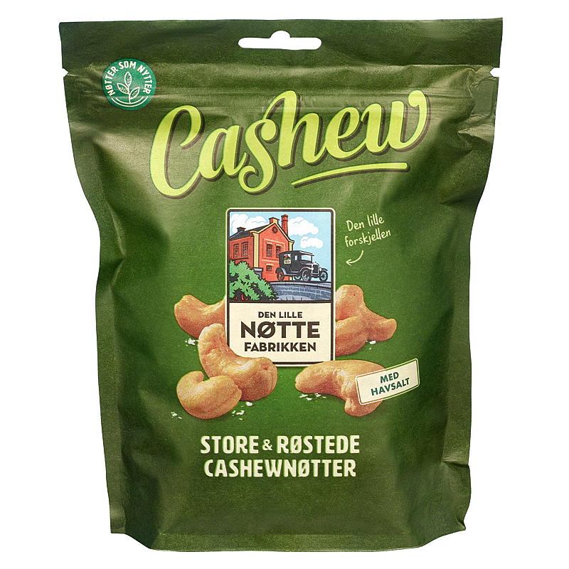 Brynild Cashewnøtter 280 g Den lille nøttefabrikken