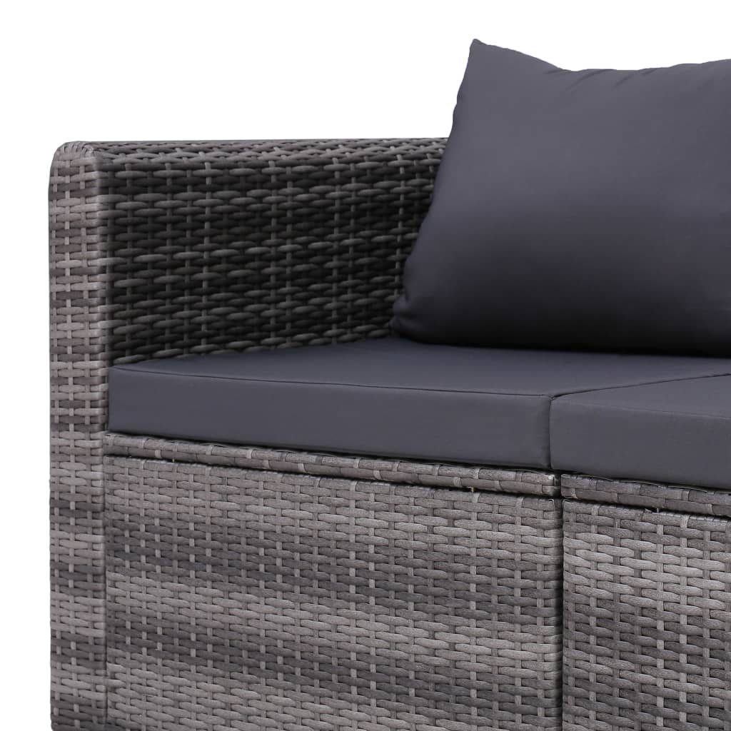 vidaXL Loungesofa Garten-Ecksofas 2 Stk. Grau Poly Rattan, 2 Teile