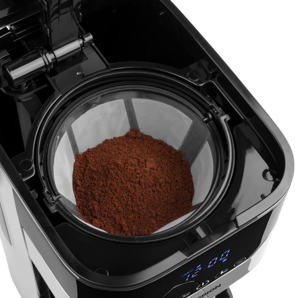 Medion® Filterkaffeemaschine MD 18458, 1,2l Kaffeekanne, Papierfilter 1x4, Aromawahlschalter mit 3 Stufen, Timer-Funktion