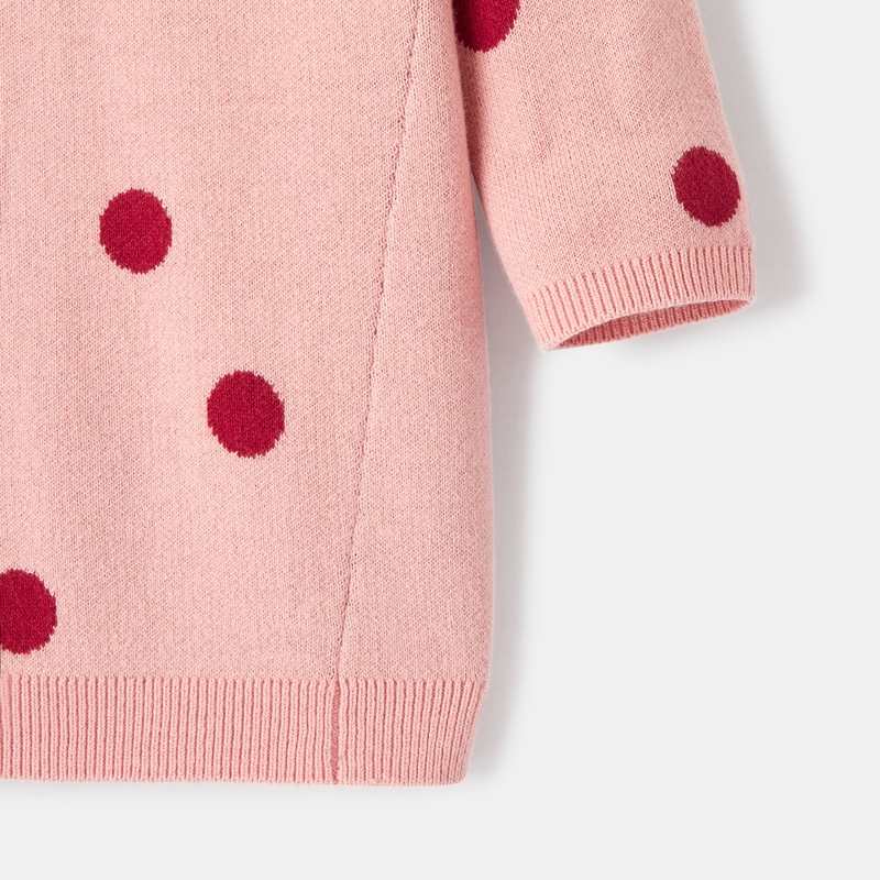 Robe-pull à pois en tricot rose bébé fille Absorba