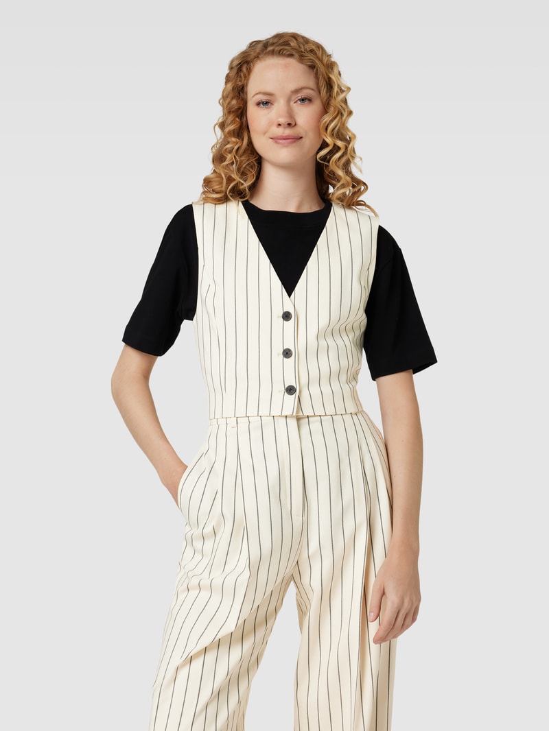 Cropped Weste aus Viskose-Mix Modell 'AURIS' in offwhite