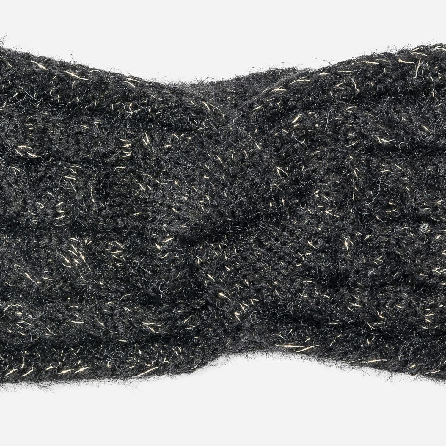 Headband noir en tricot torsadé