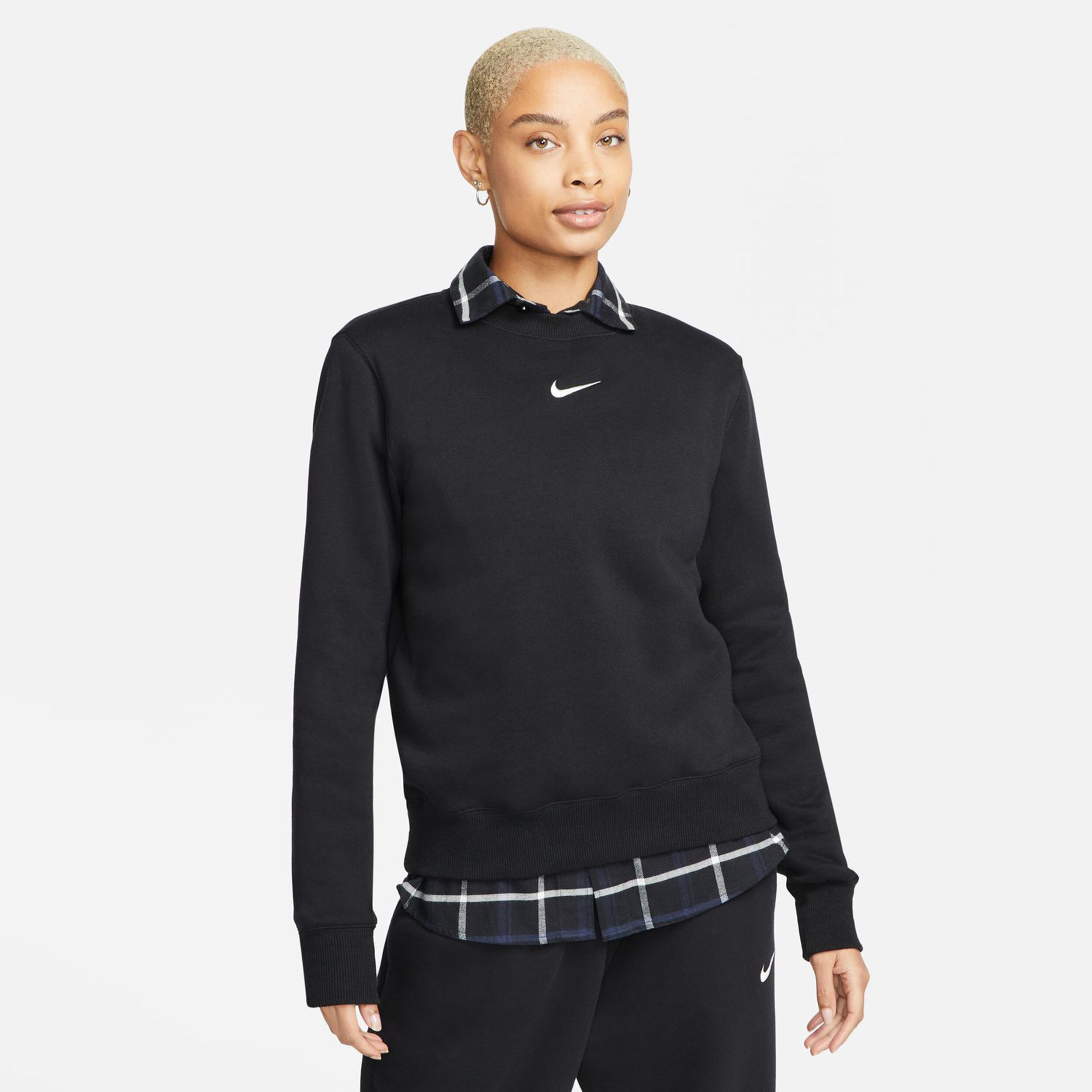 PHNX Fleece STD Crew T-Shirt Damen - Schwarz