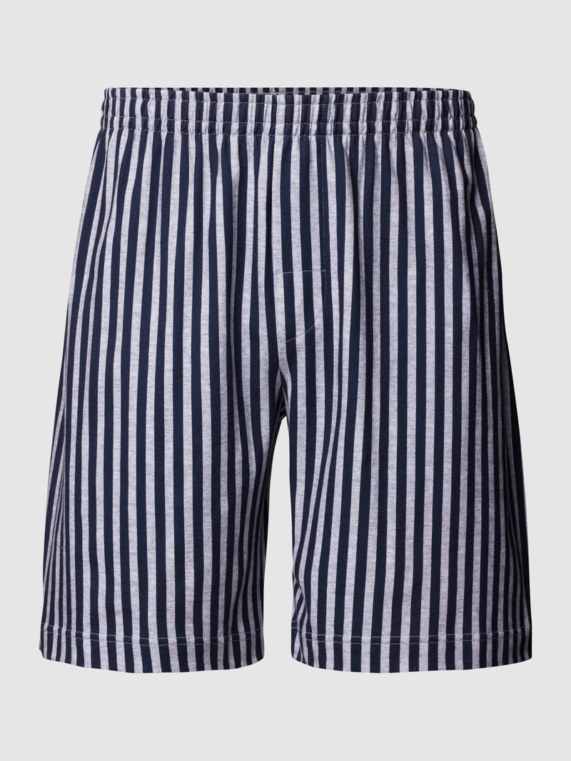 Pyjama-Shorts mit Streifenmuster in mittelgrau meliert