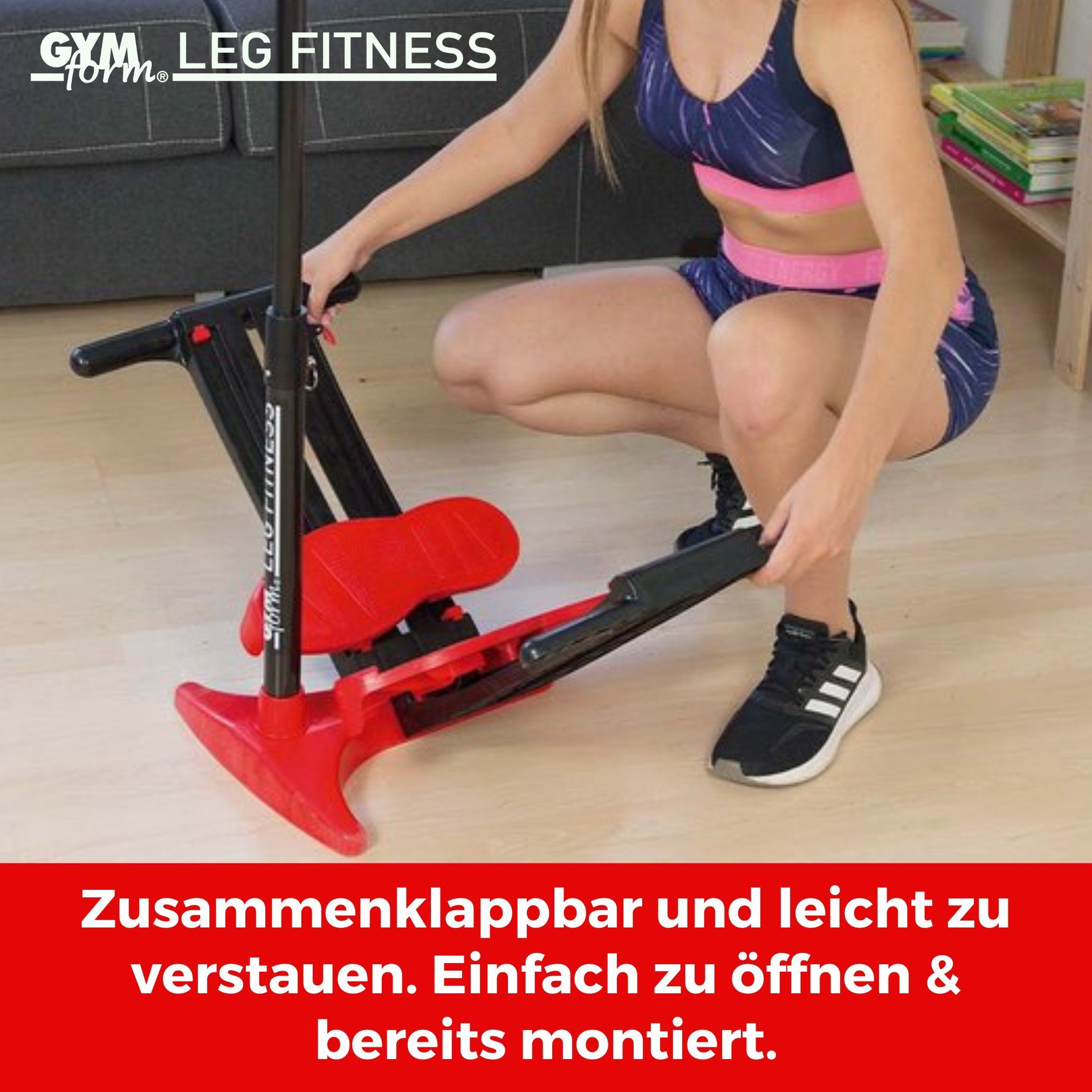 Gymform® Multitrainer Leg Fitness Beckenbodentrainer, klappbar für zuhause - Trainer für Bauch, Beine & Po