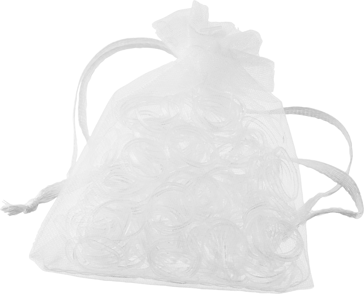 Mini-Haargummis in Organza-Säckchen transparent, 250 St