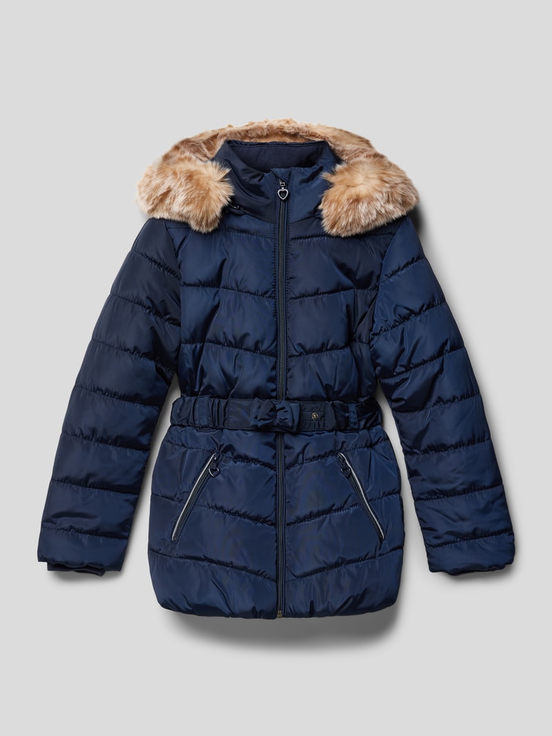 Parka mit Taillengürtel in marineblau