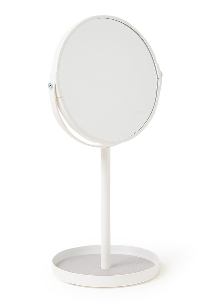 Miroir de maquillage Yamazaki Tower avec étagère de rangement, grossissement x3, 33 x 14 cm