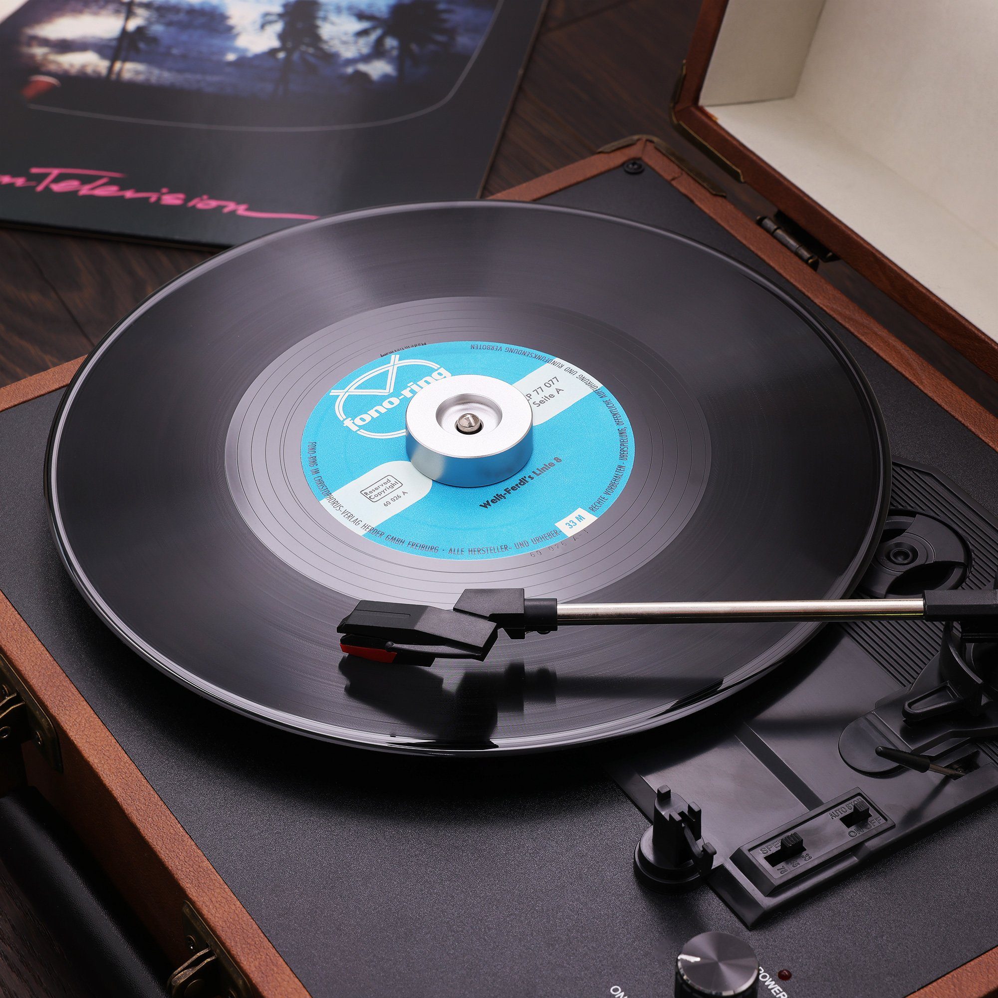 kwmobile Aluminium-Adapter für 7 Schallplatten mit großem Mittelloch