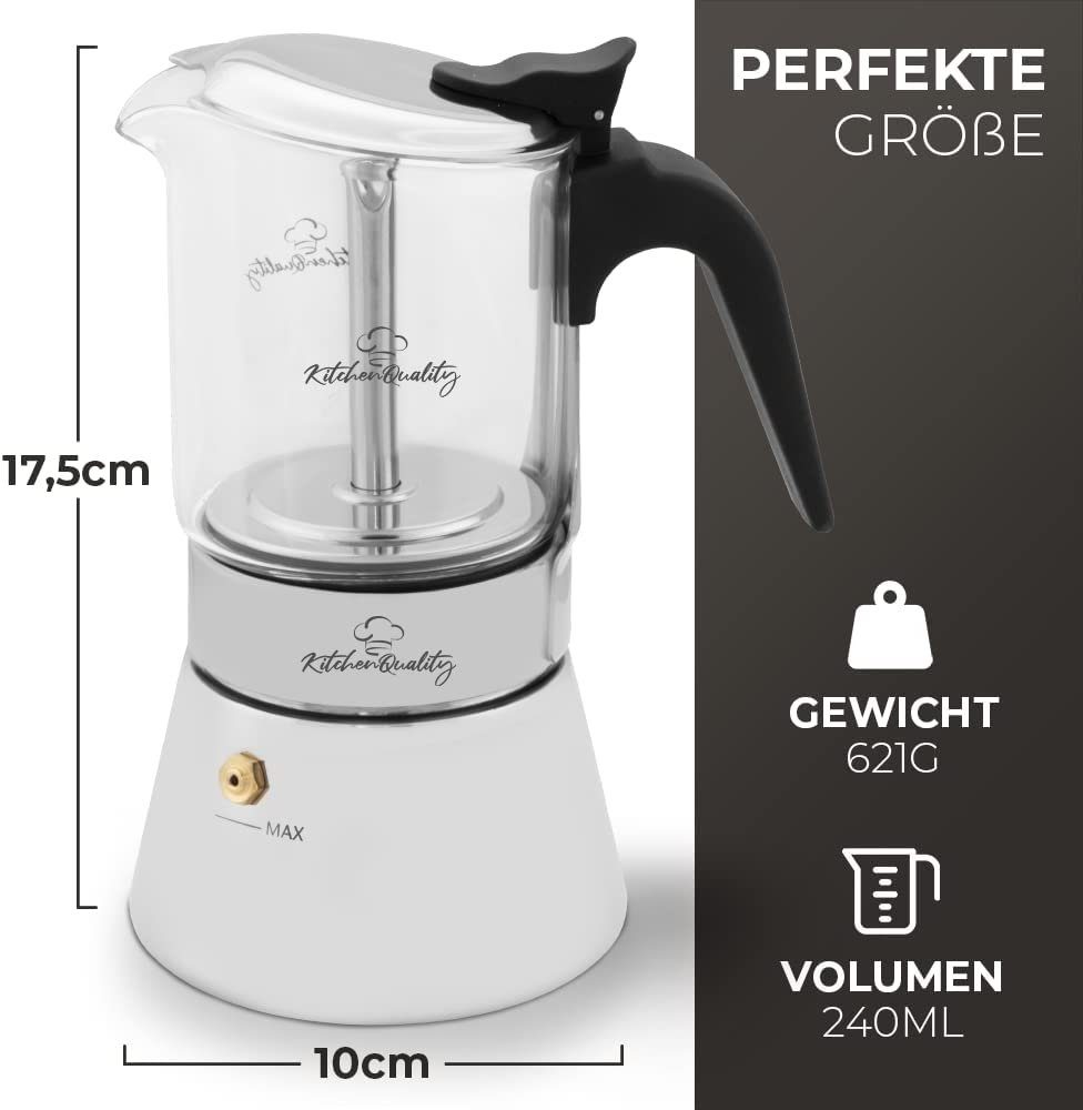 KitchenQuality Espressokocher Espressokocher, 0.24l Kaffeekanne