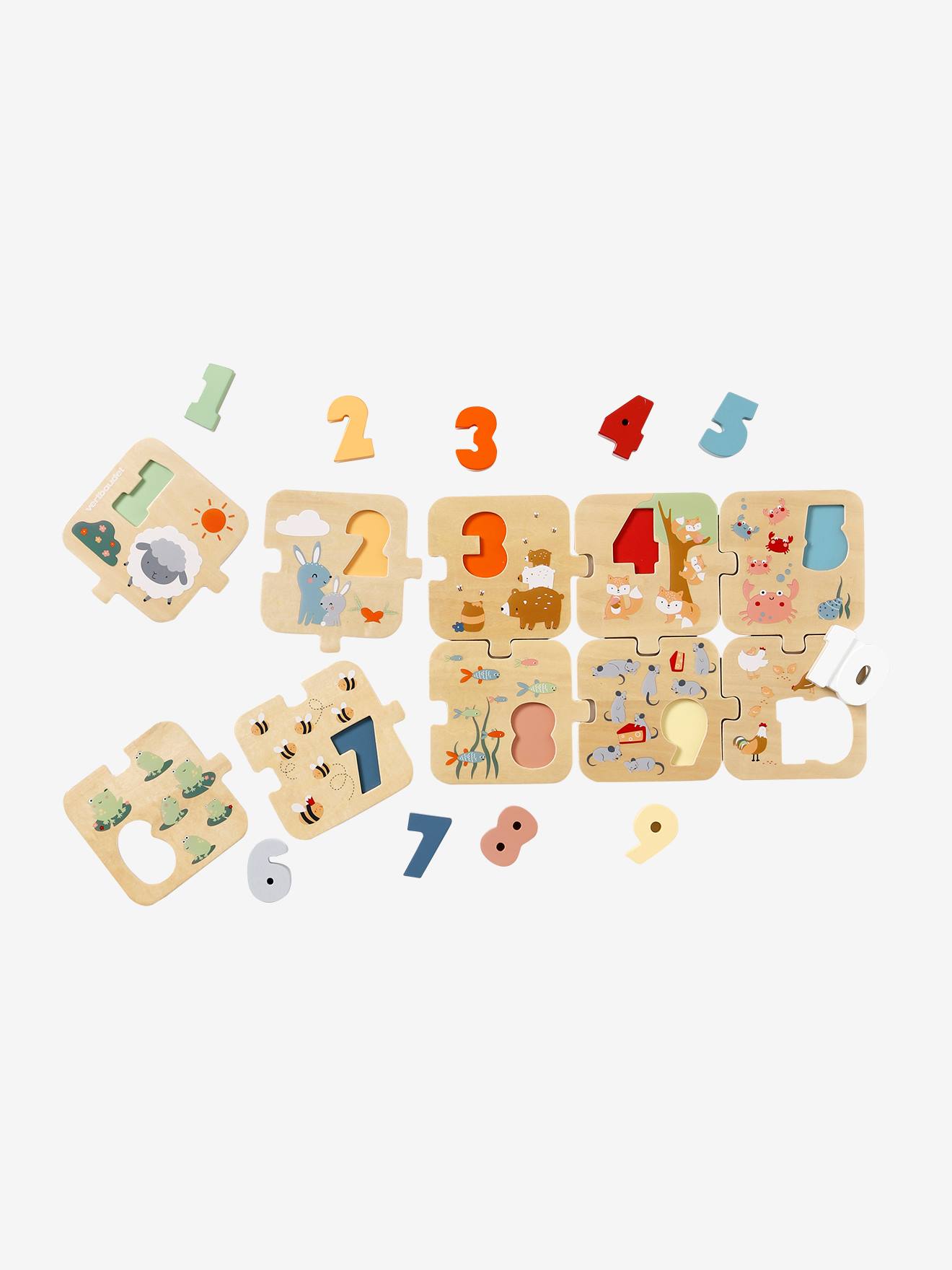 Vertbaudet 2-in-1 Baby Zahlenpuzzle aus Holz FSC - grün