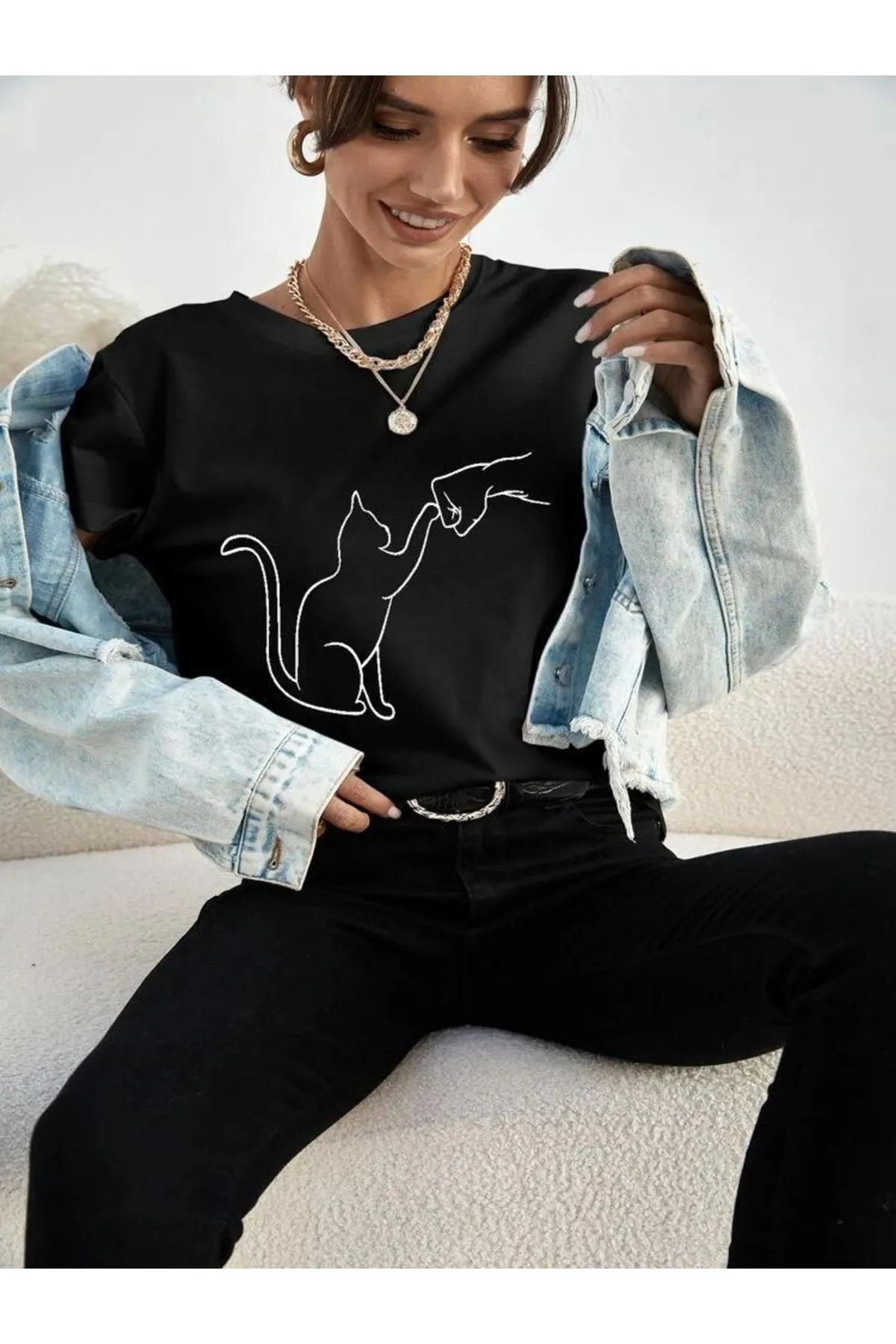 MOONBULL  Unisex-T-Shirt „Lover Cat“ mit Aufdruck