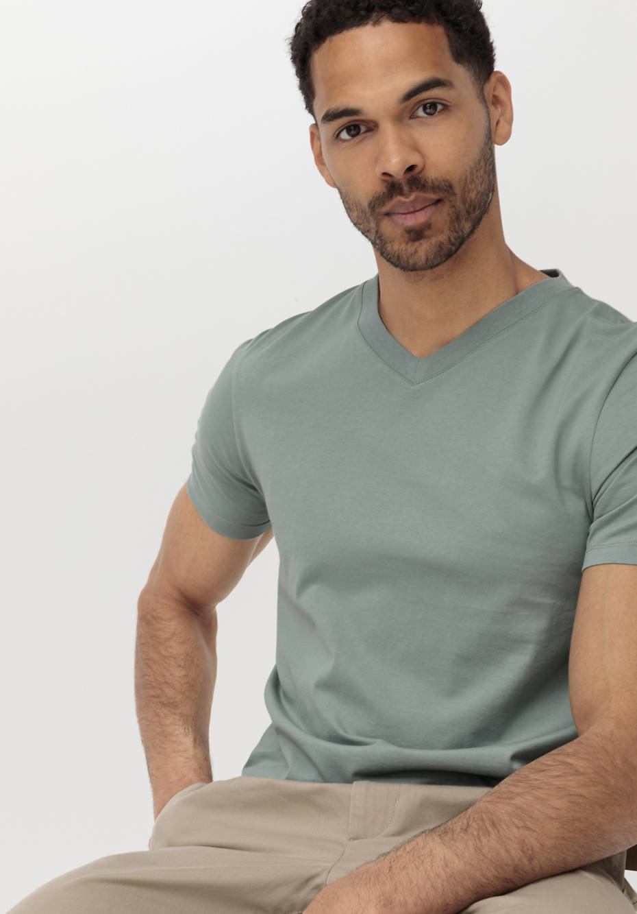 V-Shirt Regular aus reiner Bio-Baumwolle