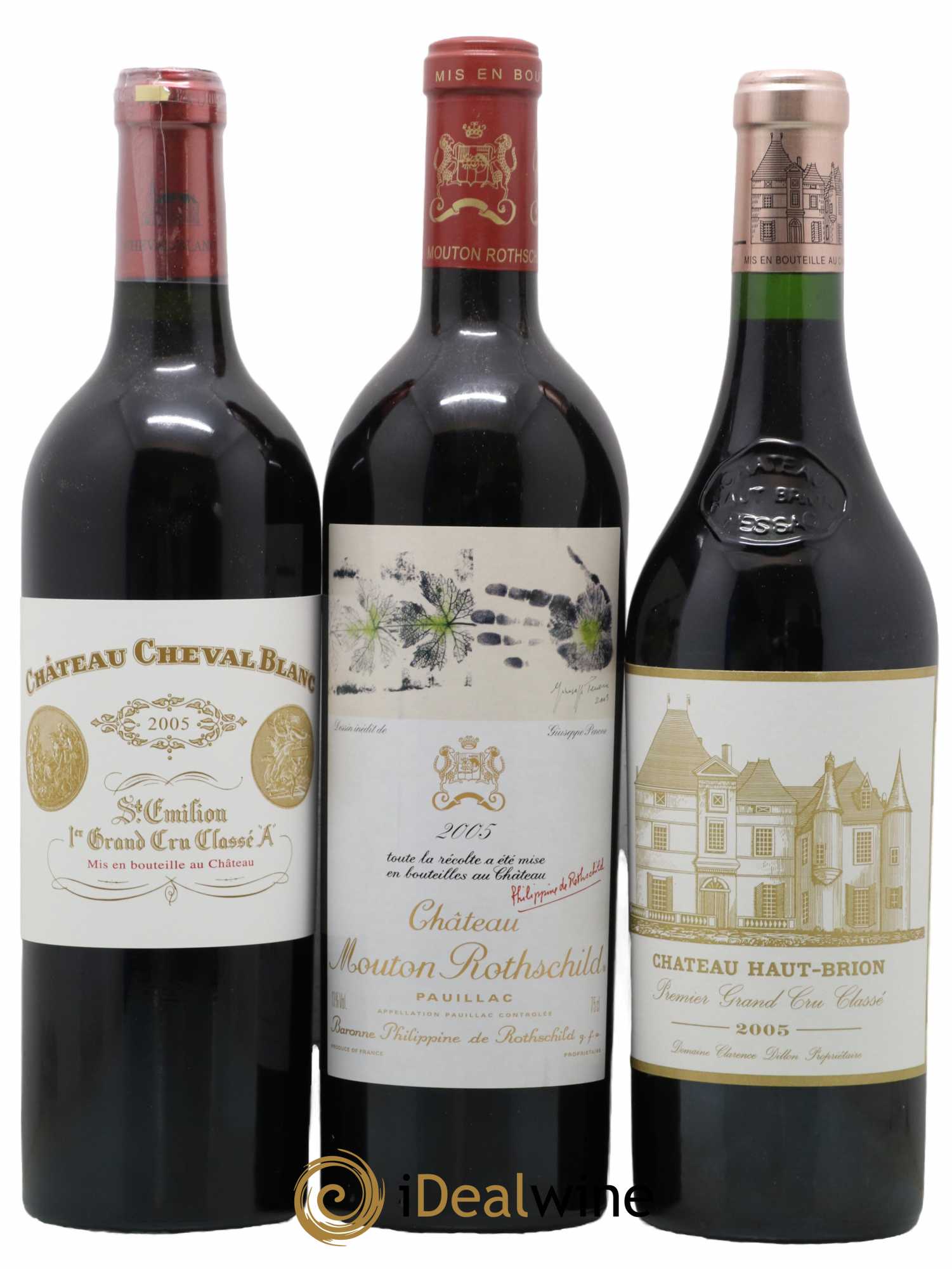 Caisse Collection Duclot 2005 Lafite Rothschild Mission Haut-Brion Haut-Brion Yquem Pétrus Cheval Blanc Mouton Rothschild La Tour Margaux 2005 - Lot de 9 Bouteilles