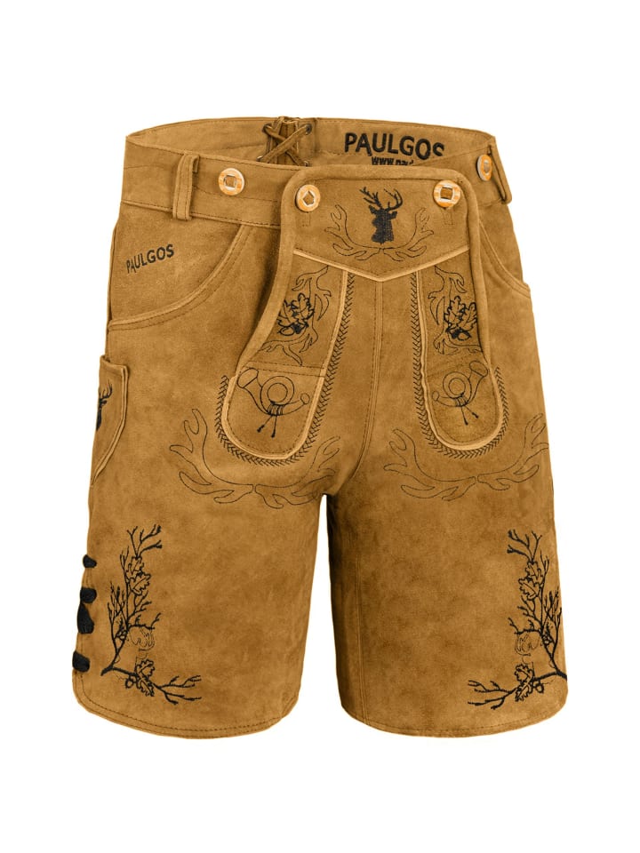 PAULGOS Lederhose Kurz Echtleder HK3 in Hellbraun günstig kaufen
