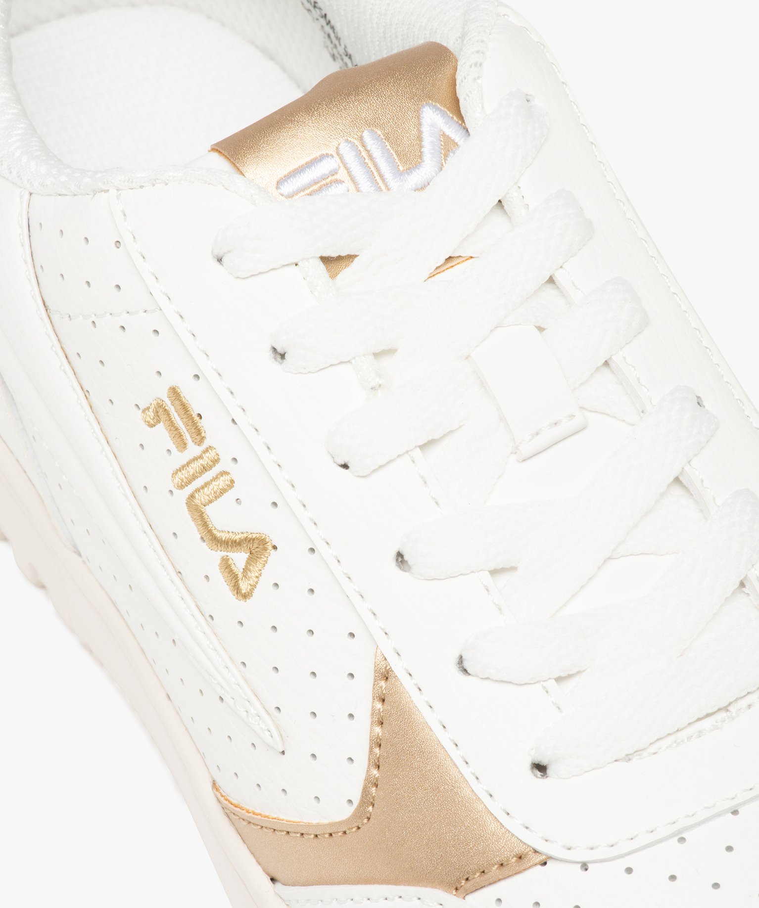 Baskets femme à lacets avec détails métallisés - Fila blanc | GEMO
