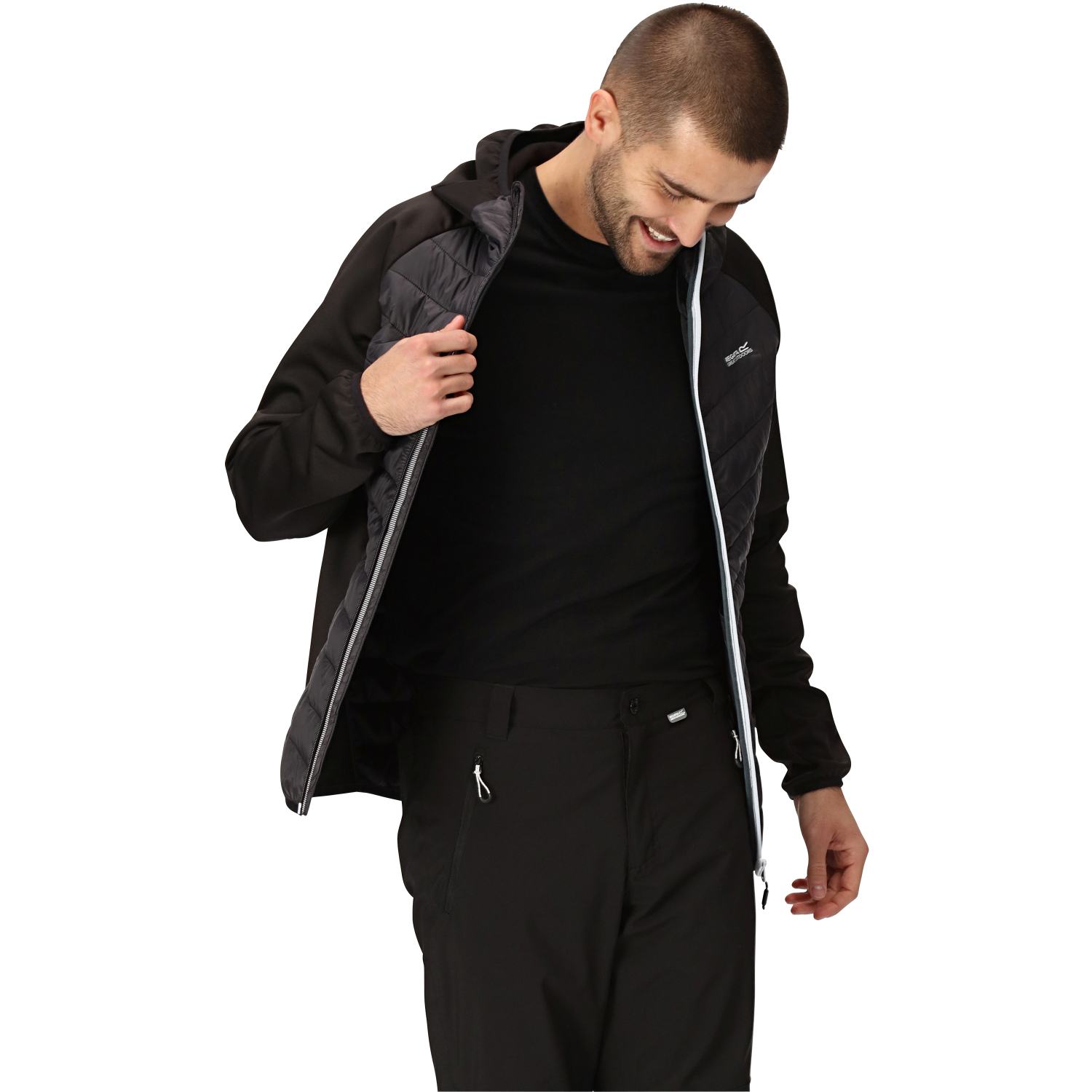 Regatta Herren Jacke Andreson VIII Hybrid (schwarz/grau)