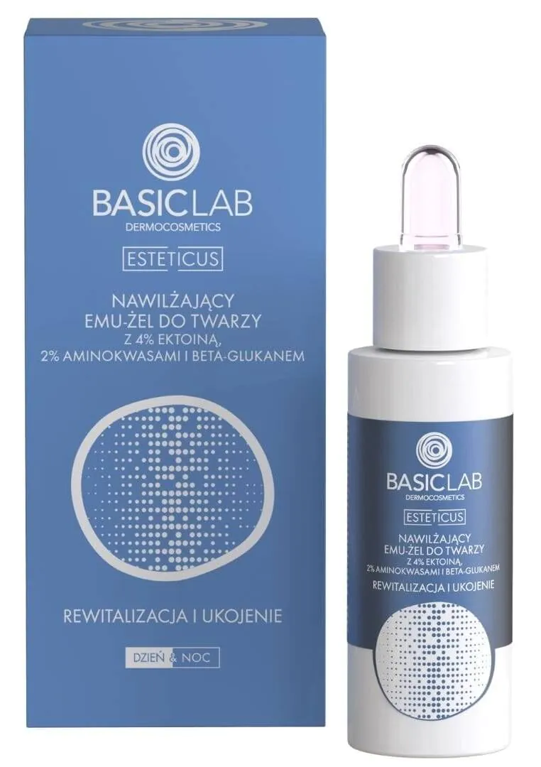 BasicLab Esteticus Fugtighedscreme med ectoin 4%, aminosyrer og beta-glucan 30 ml