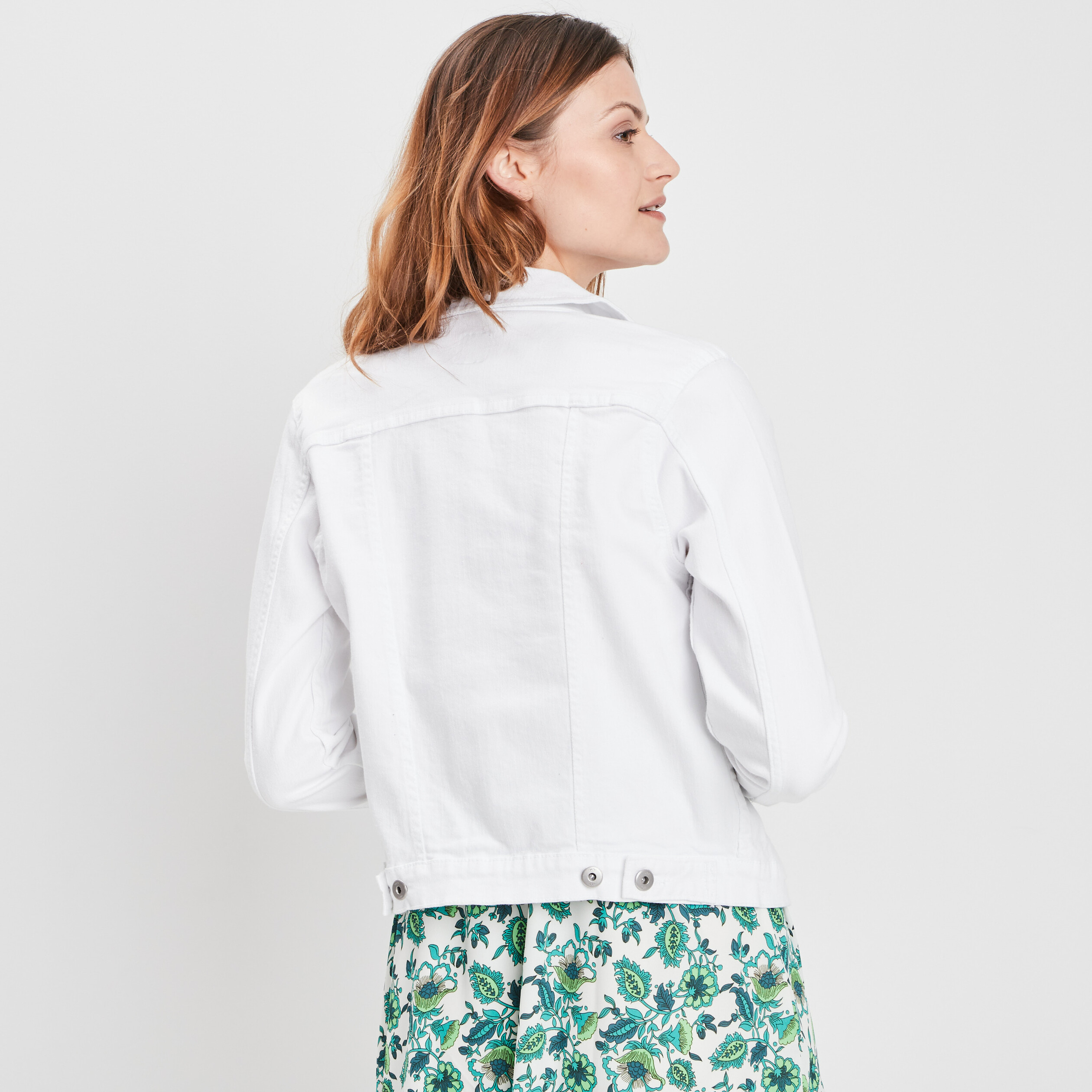 Veste droite en jean denim blanc femme | La Halle