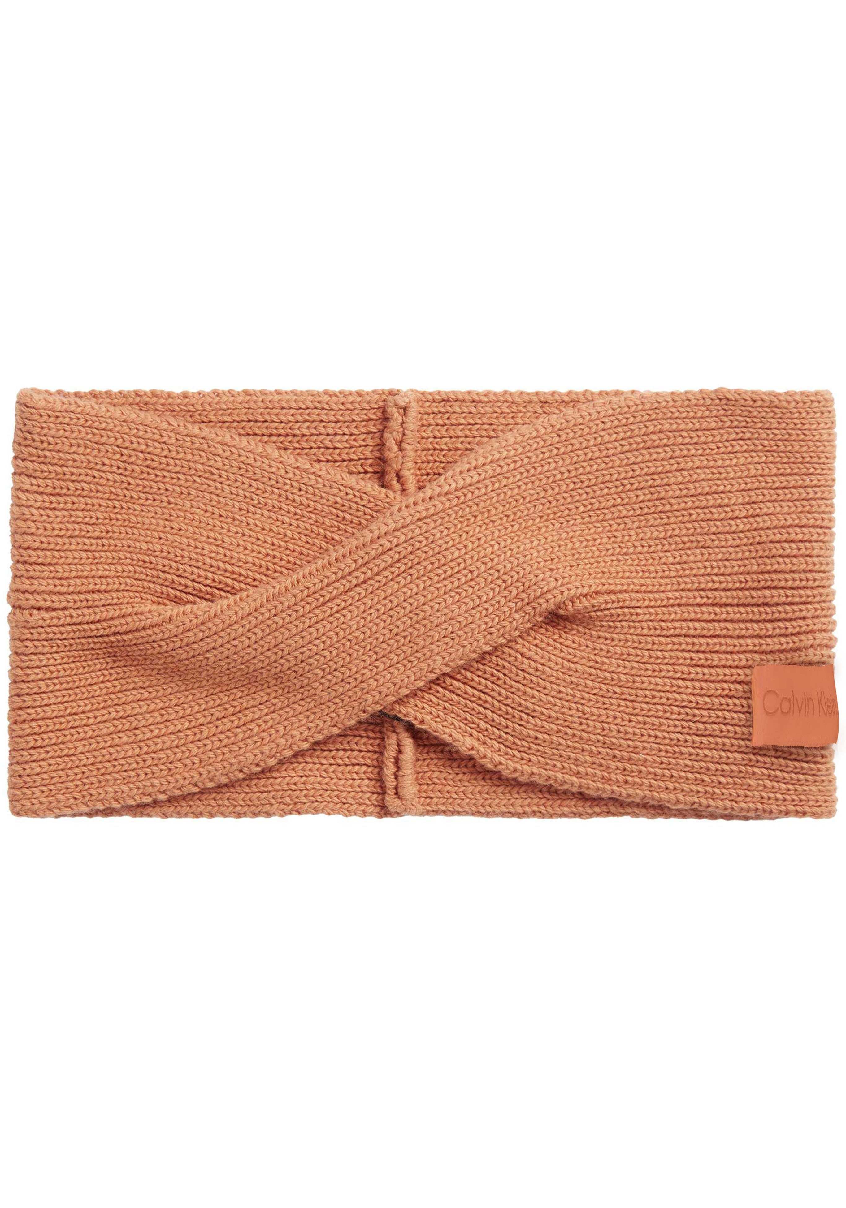 Calvin Klein Stirnband ESSENTIAL KNIT TWISTED HEADBAND mit Logopatch