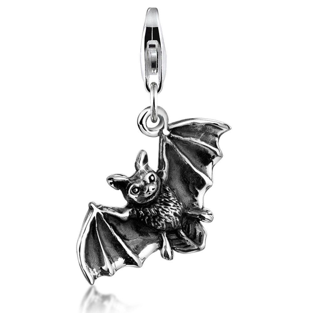 Nenalina Nenalina Amulette Pendentif Chauve-Souris Halloween en Argent 925 Pendentif