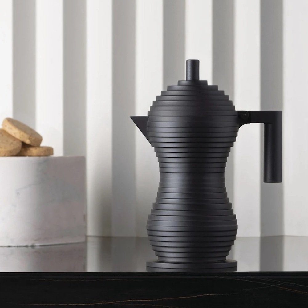 Alessi Espressokocher Pulcina Espressokocher, Schwarz
