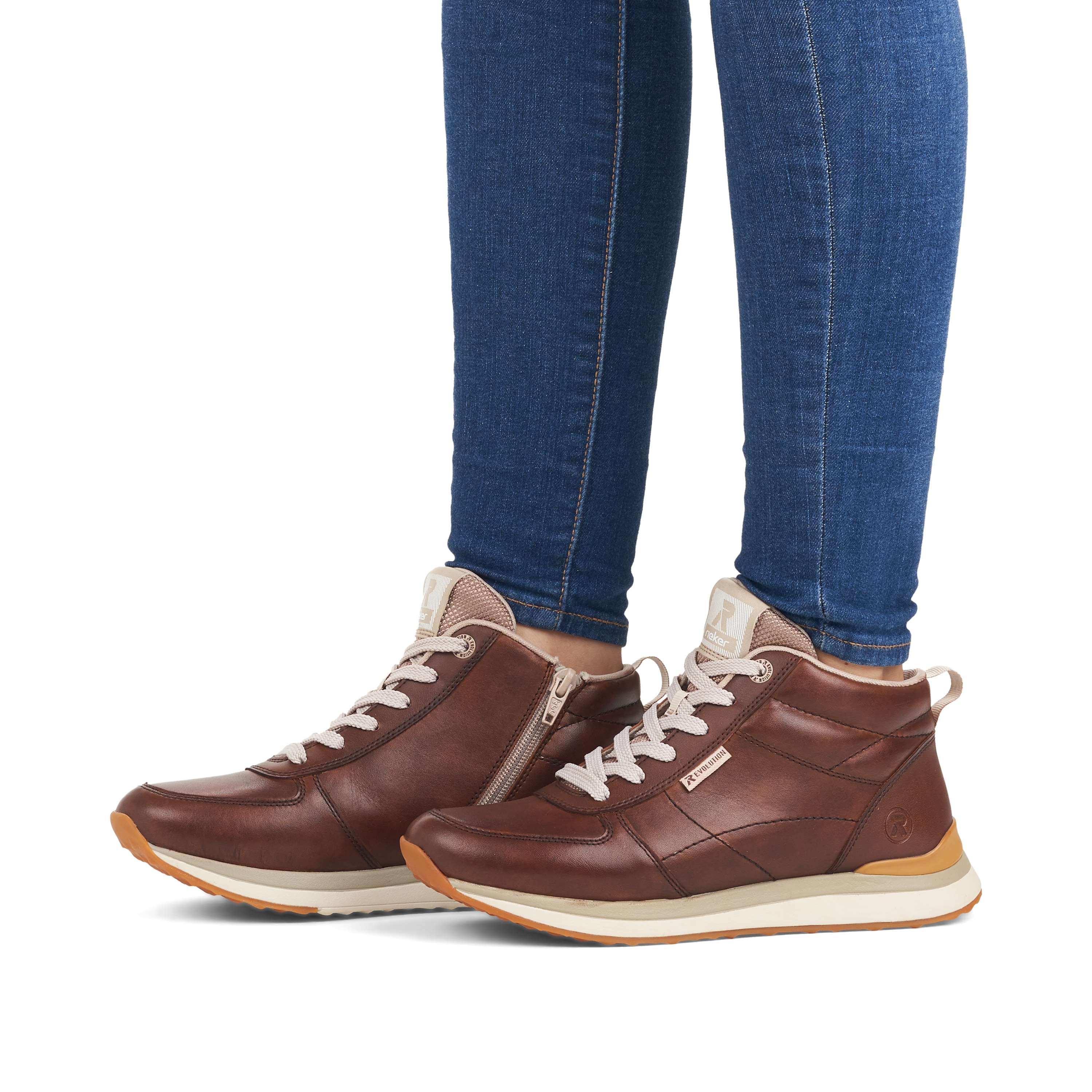 Rieker Damen Sneaker High wood brown