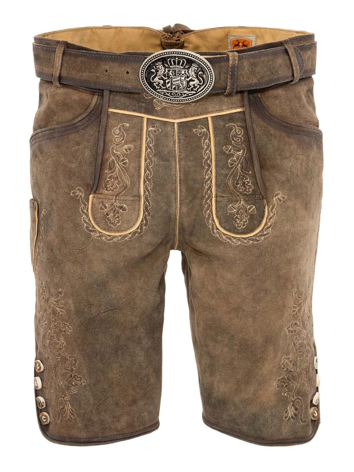 MADDOX Lederhose HORN in stein günstig kaufen