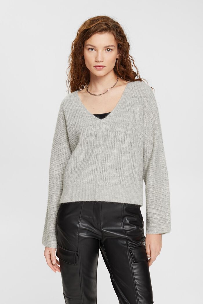 Cropped-Pullover aus Wollmix