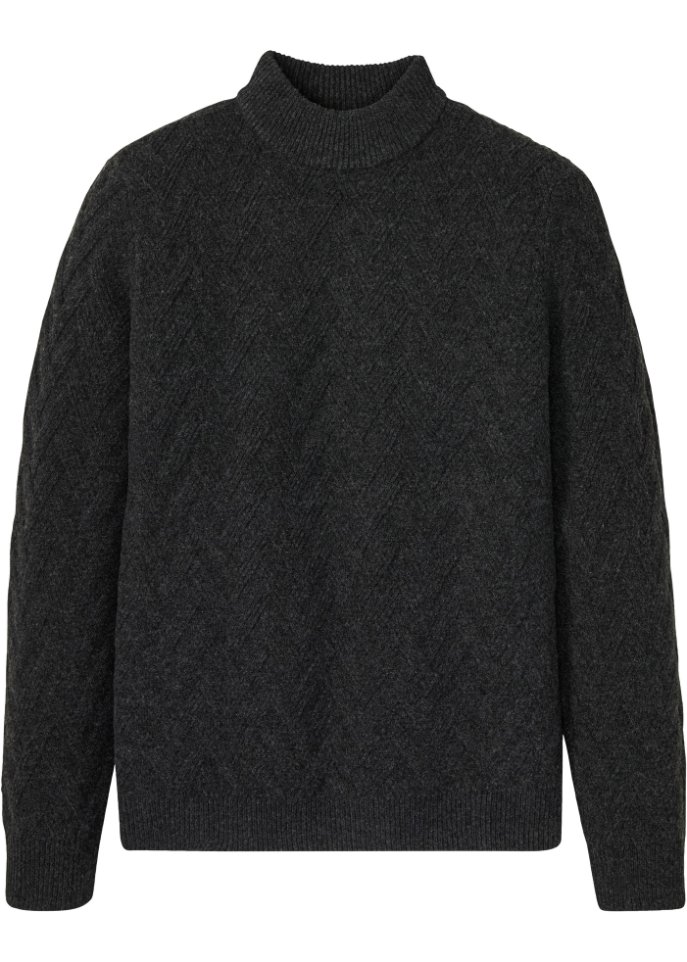 Stehkragenpullover mit Struktur