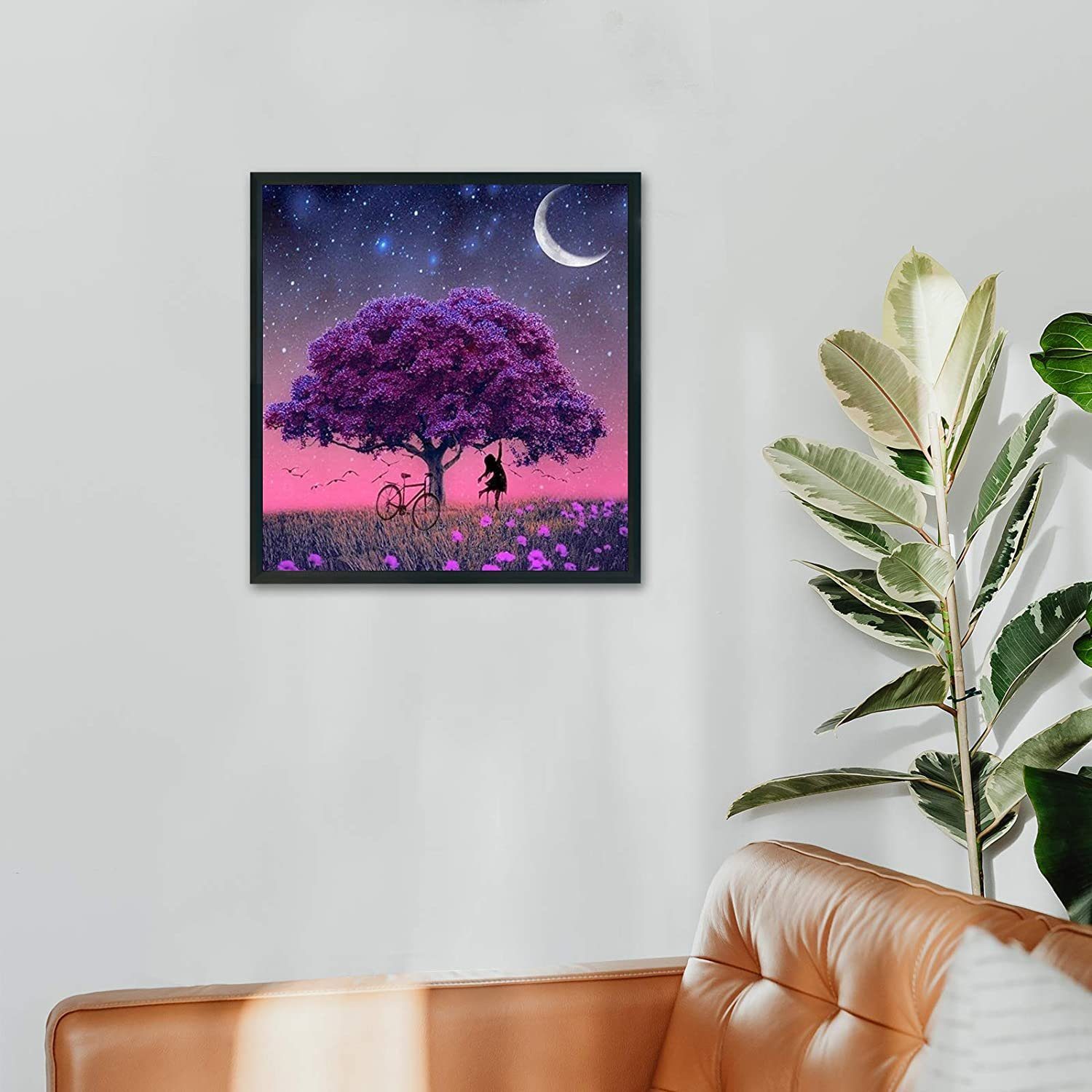 SOTOR Mosaikfliesen 5D DIY Diamant Malerei Set, Malen nach Zahlen,Pasted Painting Strass, Lila, Stickerei Kreuzstich Kunst Handwerk Diamant Home Wall Wanddekoration