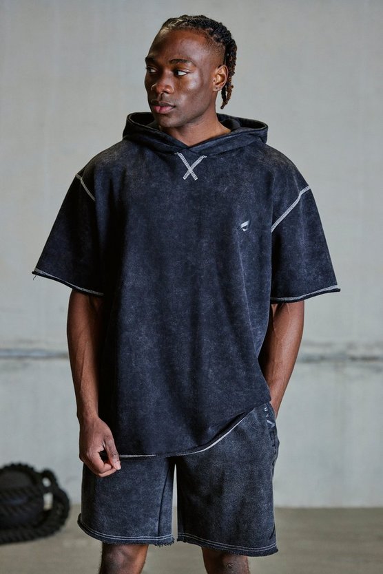 Active Oversize Hoodie mit Acid-Waschung