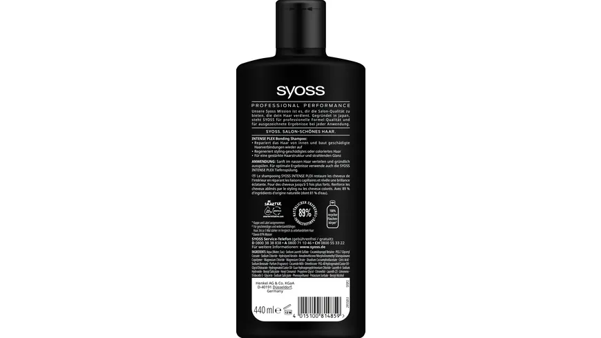 syoss Intense Plex Bonding Shampoo 440 ml