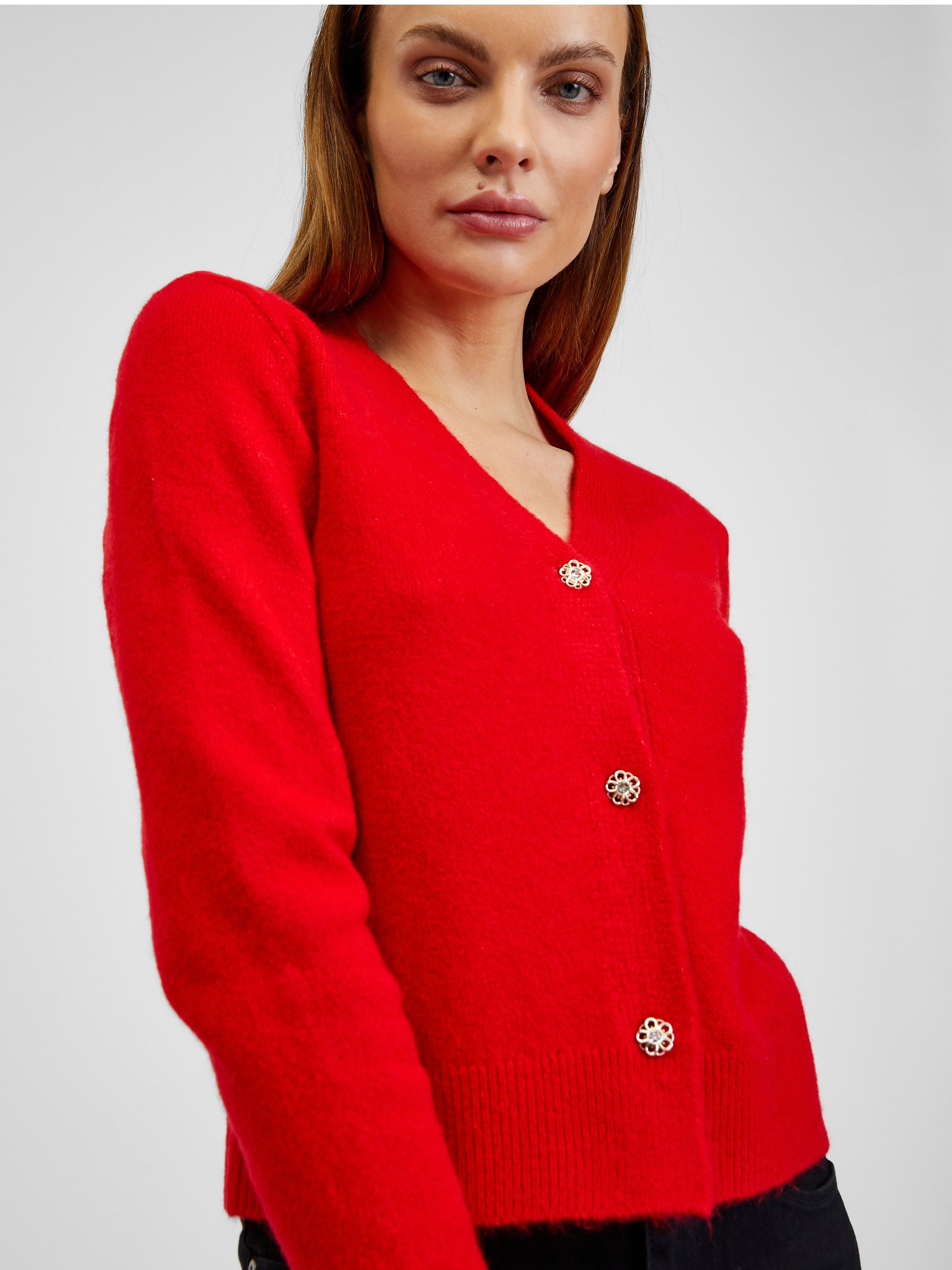 Roter Damen Cardigan mit Wolle ORSAY