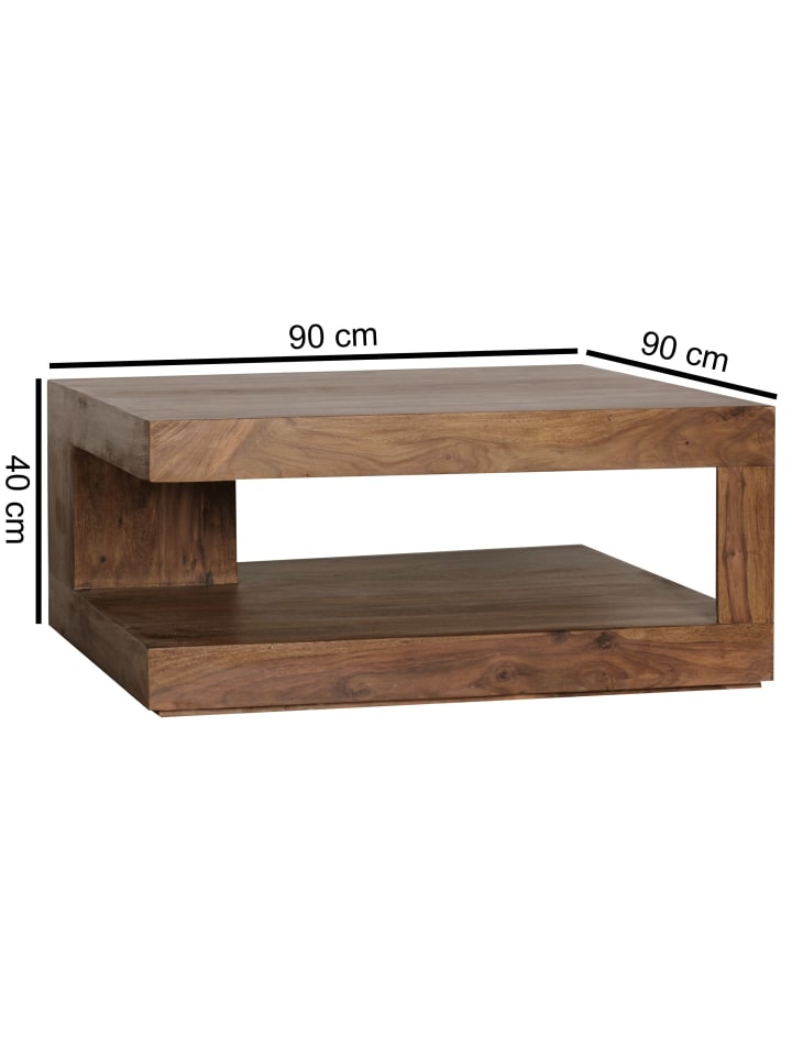 KADIMA DESIGN Couchtisch Massiv-Holz Sheesham 90 cm breit Design Wohnzimmer-Tisch günstig kaufen onesize