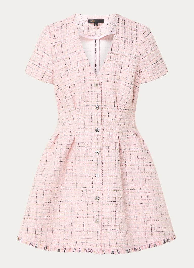 Maje  Mini blousejurk met tweed-look en lurex