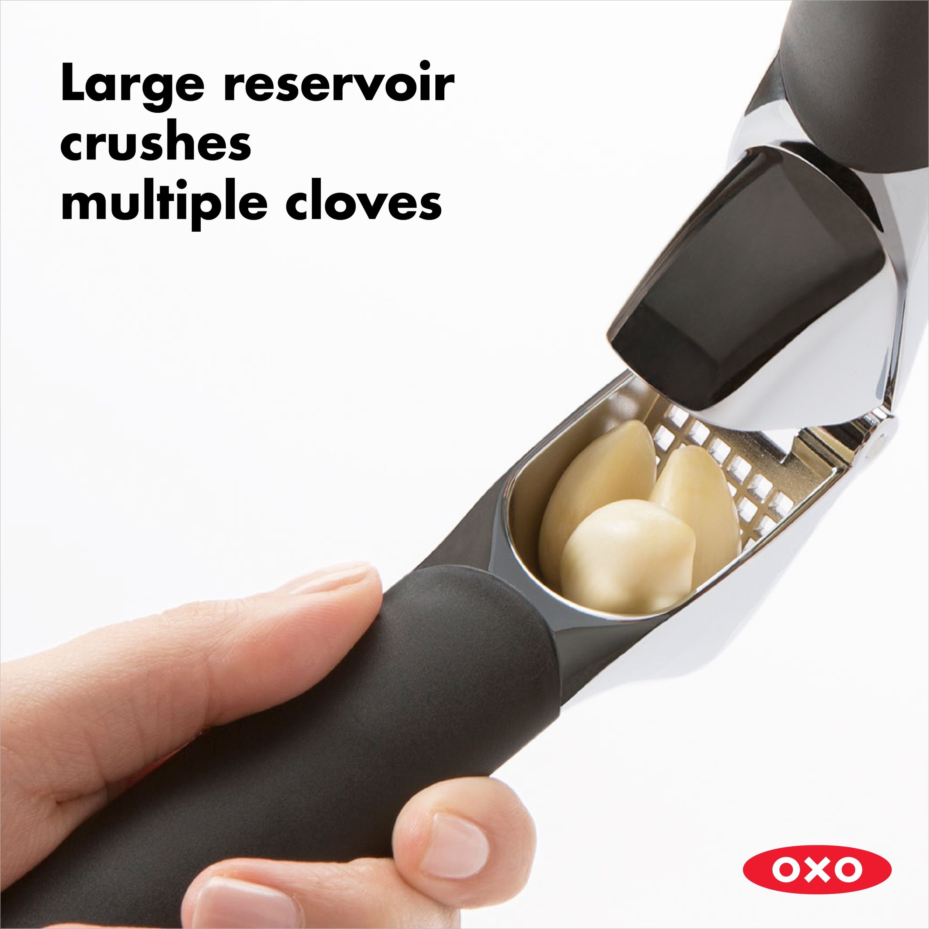 OXO Good Grips Knoblauchpresse OXO Good Grips Knoblauchpresse zum Zerdrücken von Knoblauch und Ingwer – spülmaschinenfest
