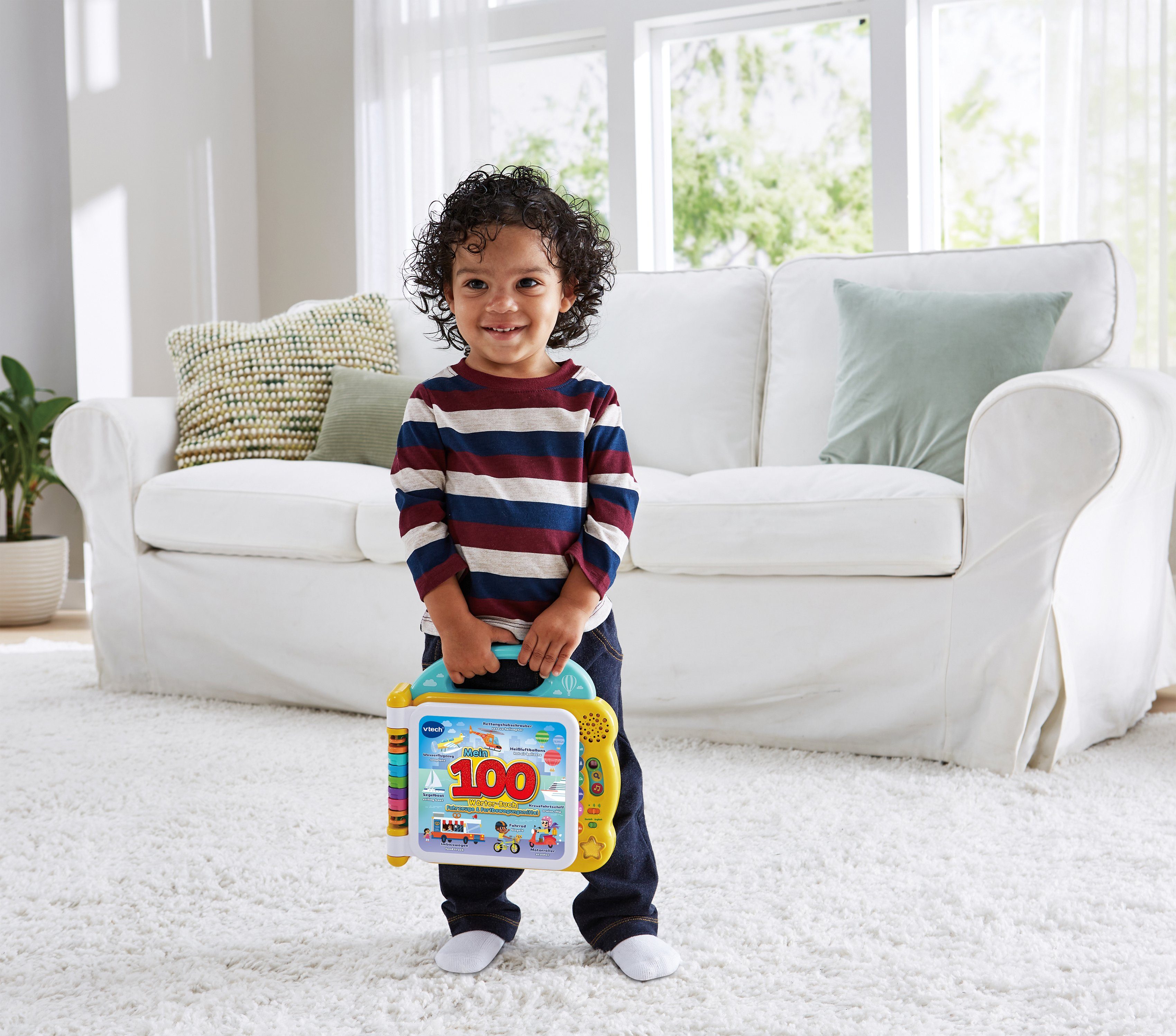 Vtech® Bilderbuch VtechBaby, Mein 100-Wörter-Buch: Fahrzeuge & Fortbewegungsmittel, mit Sound