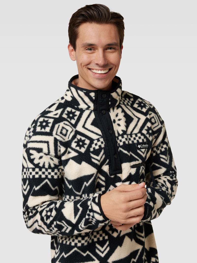 Jacke mit Teddyfell Modell 'HELVETIA' in schwarz