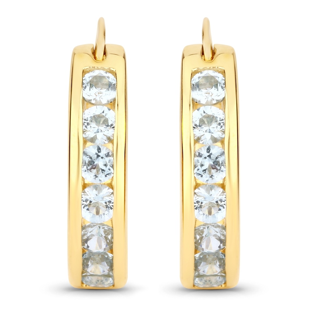 Rafaela Donata Boucles doreilles Argent sterling Topaz bleu en Or jaune Bijoux