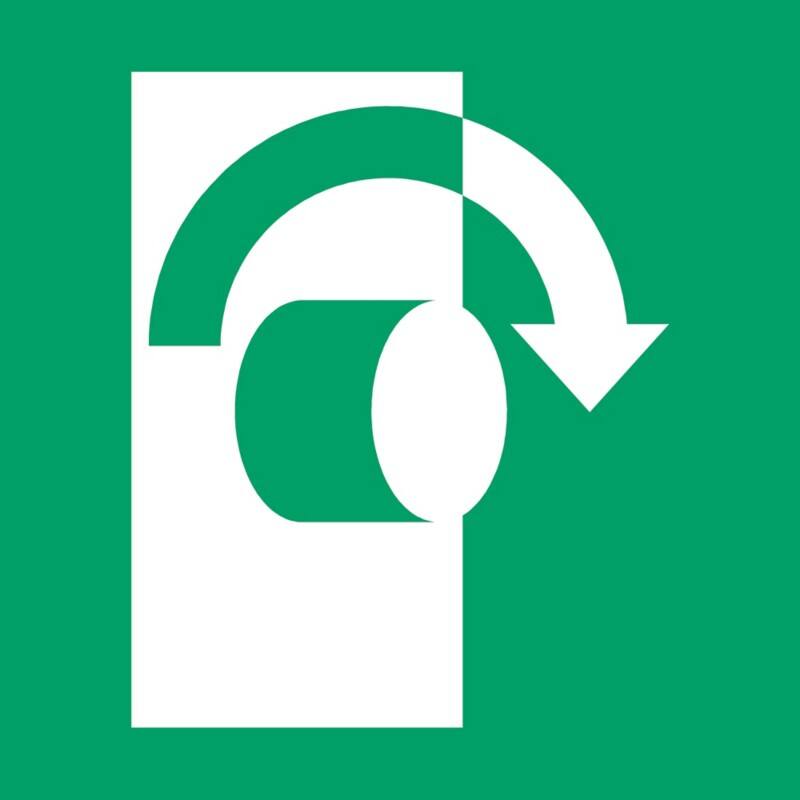 Djois Warnschild Öffnen im Uhrzeigersinn Klebstoff, einschraubbar PP (Polypropylen) 15 (B) x 0,14 (H) cm 3 Stück