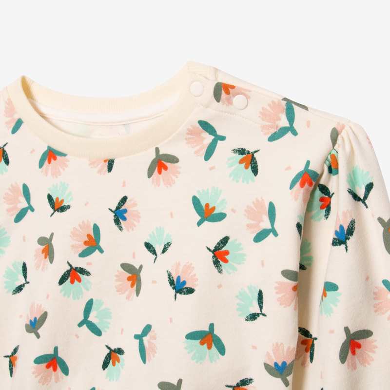 Sweat bébé fille herbier blanc Catimini