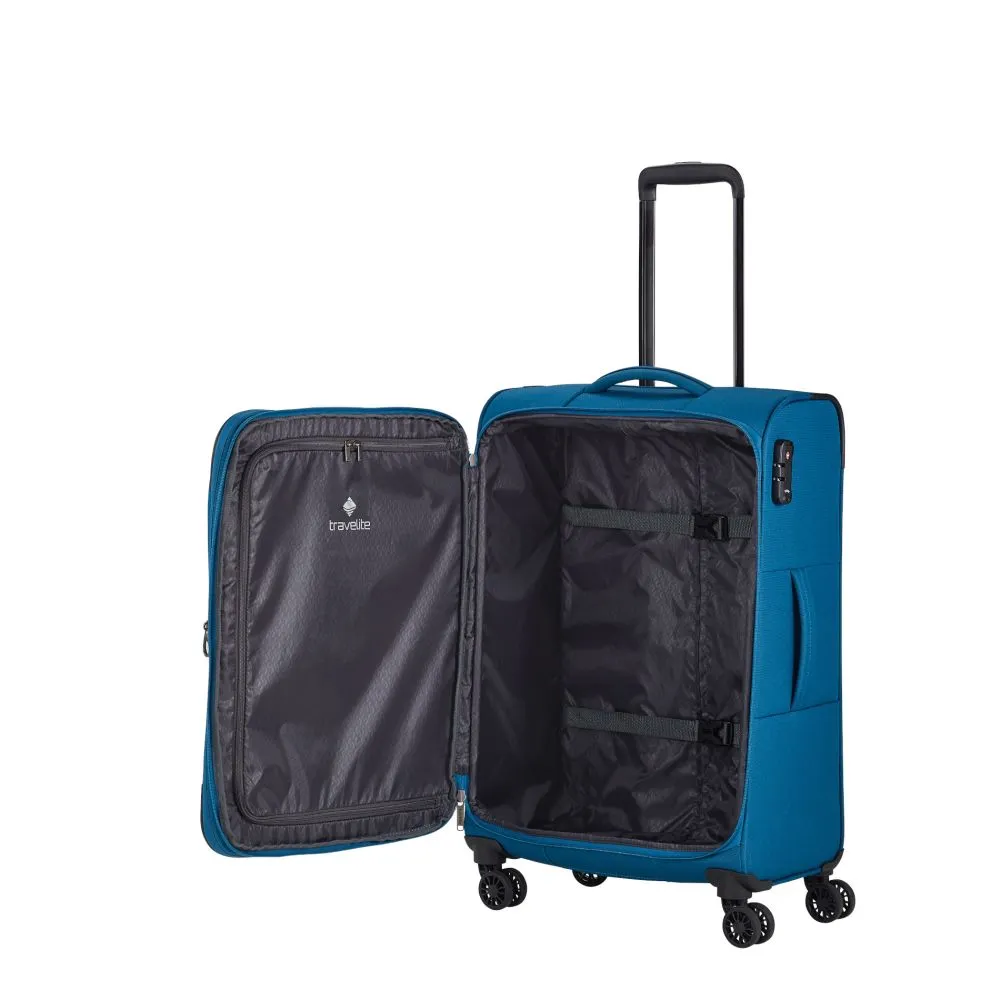 Travelite CHIOS Trolley mit 4 Rollen Größe M - Petrol