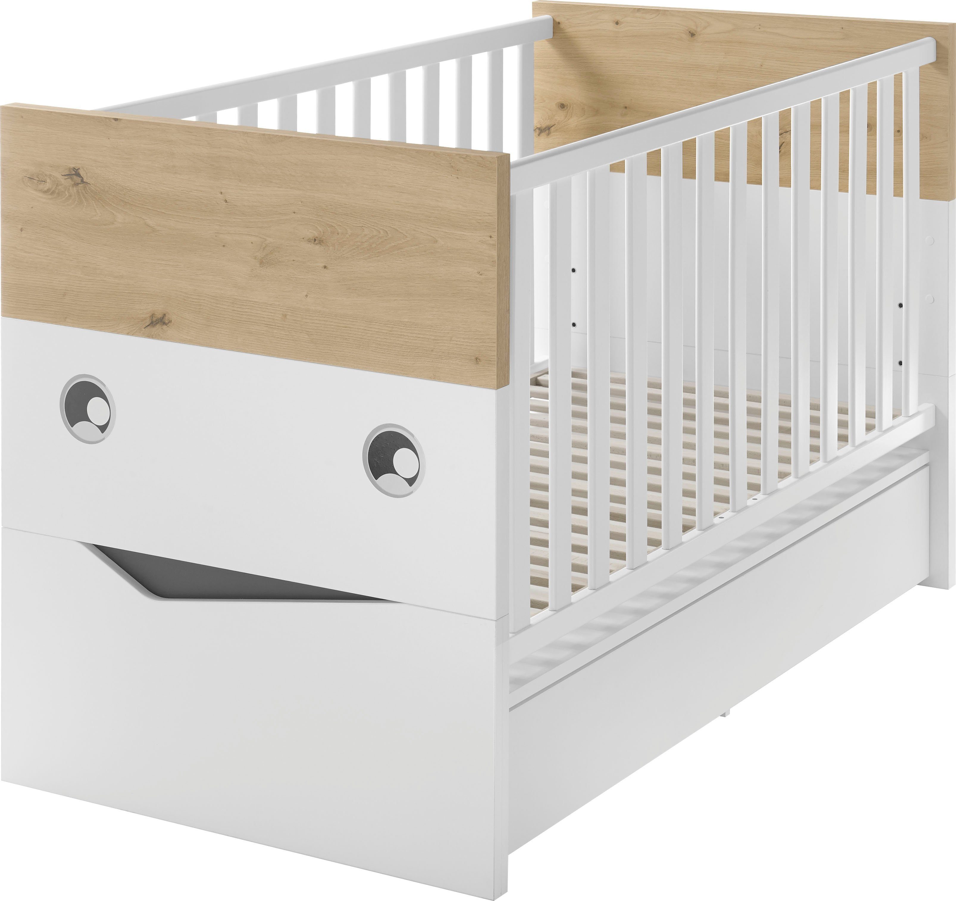 GALLERY M branded by Musterring Babyzimmer-Komplettset, (Set, 5-St), schmaler Kleiderschrank, inkl. 1 Unterstellregal für die Wickelkommode