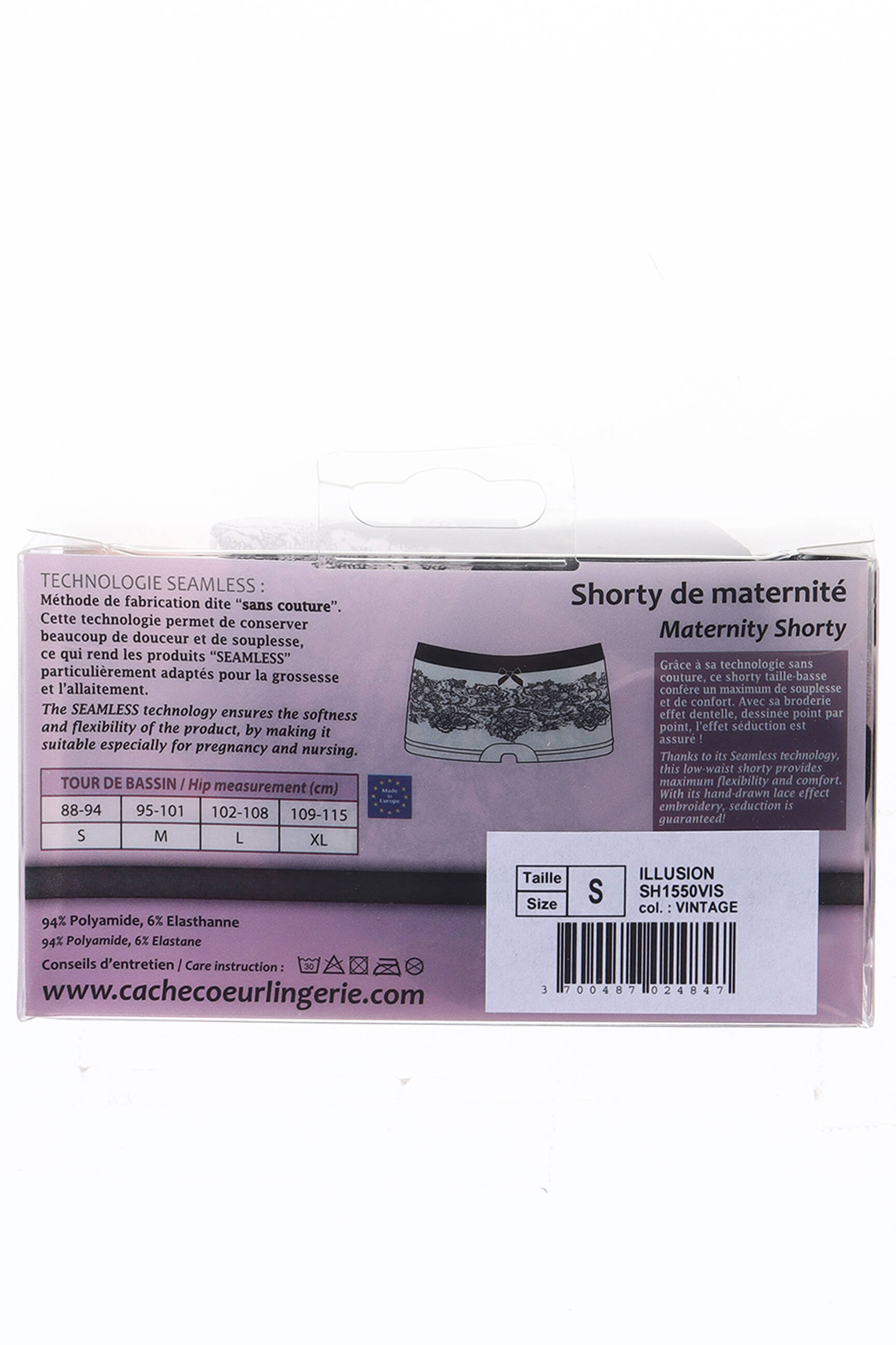 Cache Coeur Lingerie Maternite Femme couleur gris