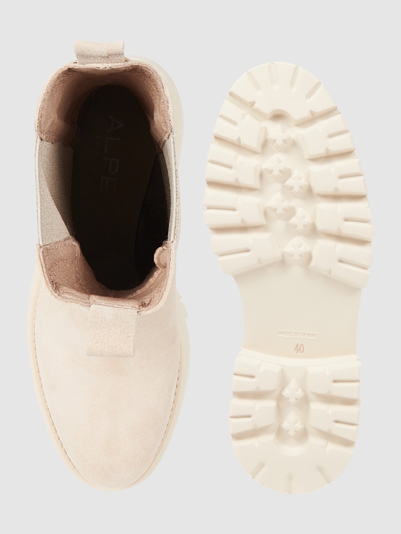 Chelsea Boots aus Veloursleder in offwhite